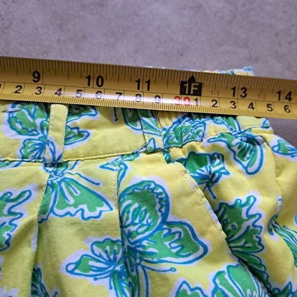 Vintage Lilly Pulitzer Butterfly Print Cotton High Waist Y2K Pants Sz 8 Yellow/G - Picture 7 of 16